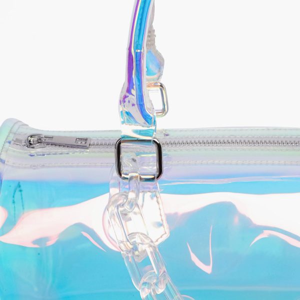 Iced Out Hologram Clear Satchel Crossbody Bag - Image 5