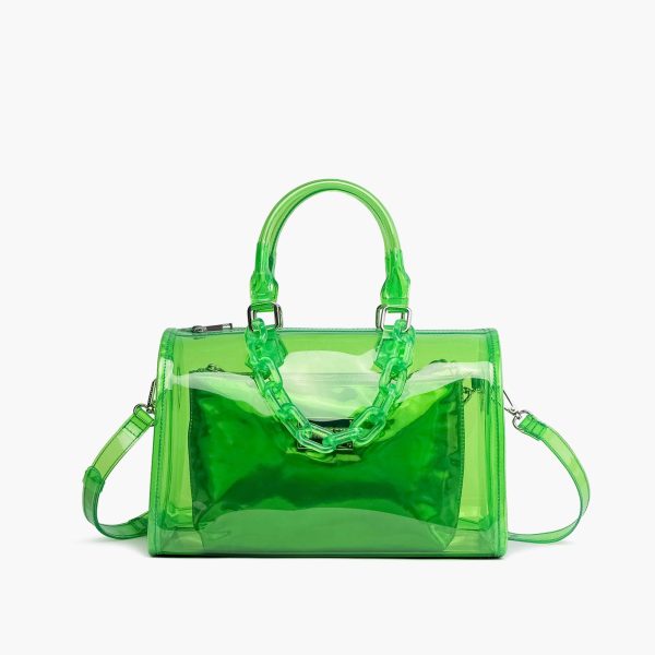 Iced Out Hologram Clear Satchel Crossbody Bag - Image 8