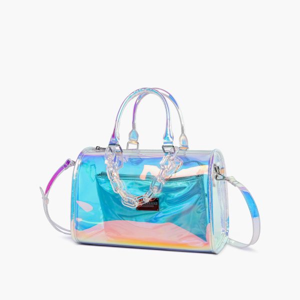 Iced Out Hologram Clear Satchel Crossbody Bag - Image 3