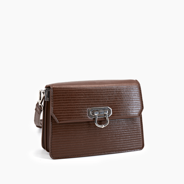 Nadia Faux Alligator Square Crossbody Purse - Image 3